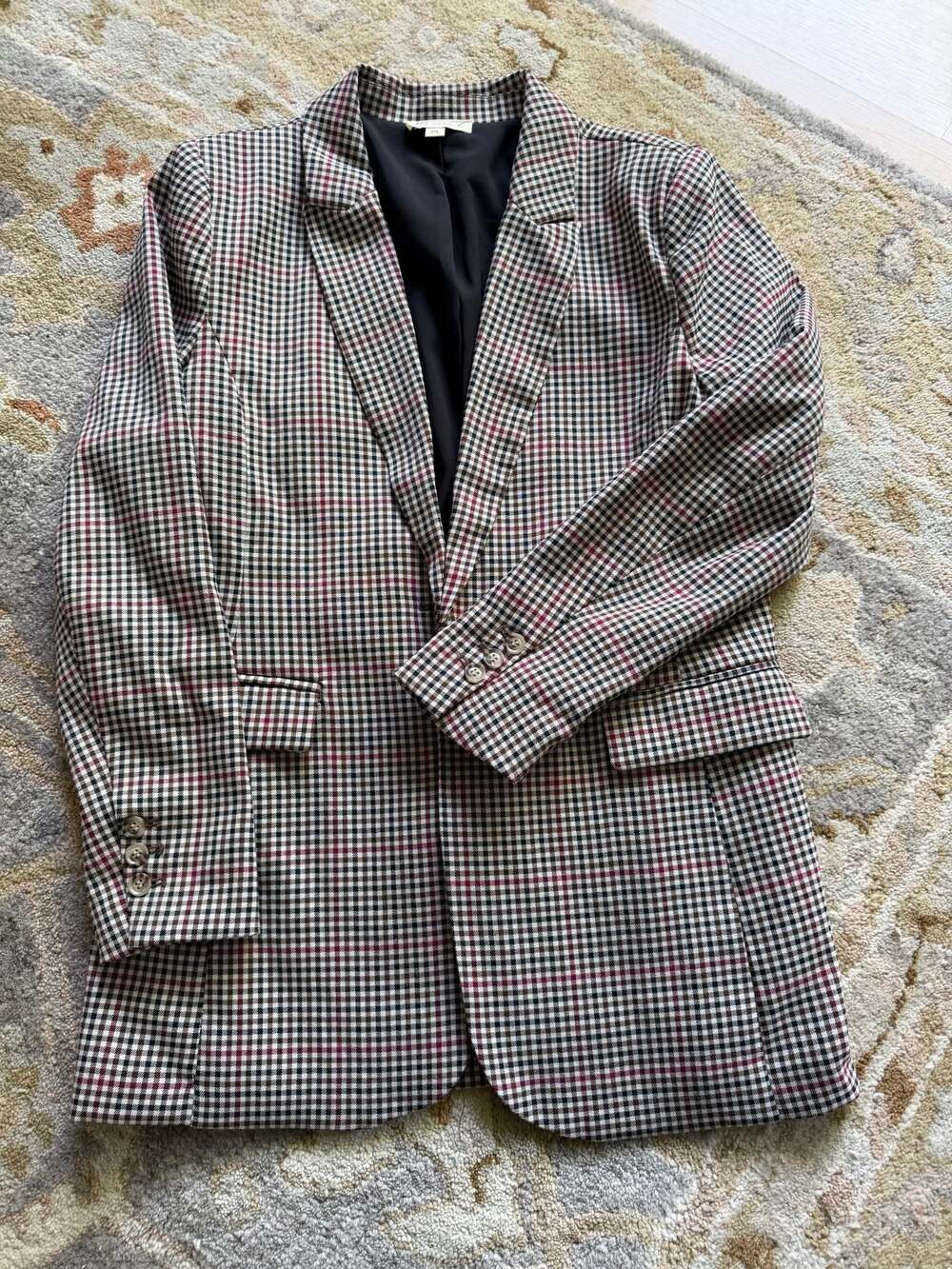 Marled Women's Plaid Single-Breasted Blazer Size M